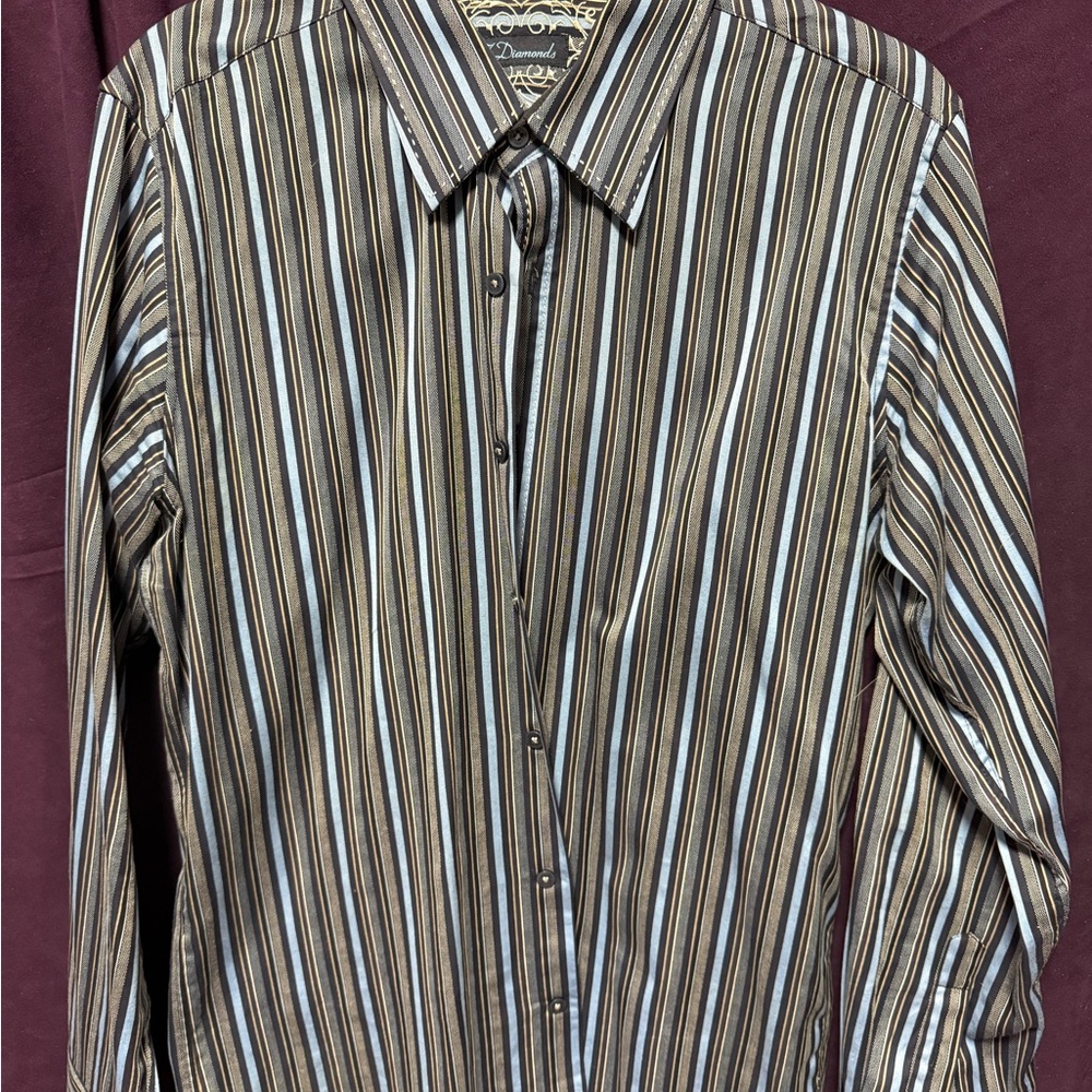 7 Diamonds Multicolor Striped Men's Shirt